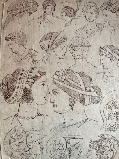 null Ecole FRANCAISE néoclassique

Ensemble de seize dessins d'après l'Antique

Plume...