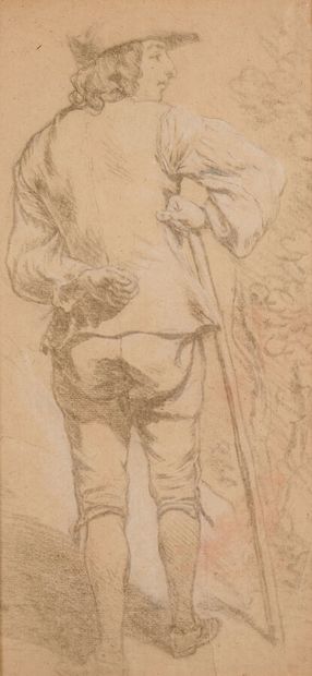 18th century FRENCH school 
Man with a cane...