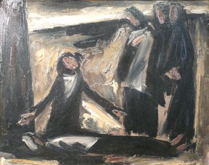 Maurice ROLHER Déposition de croix Huile 31 x 40 cm