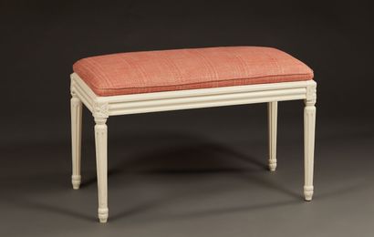 Louis XVI style benches in cream lacquered...