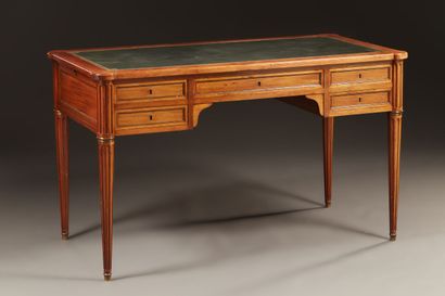 Louis XVI style pedestal desk in mahogany...