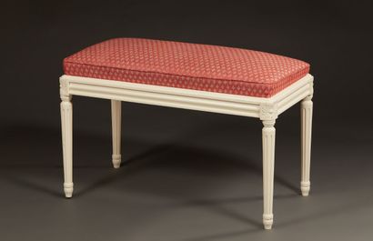 Louis XVI style bench in cream lacquered...