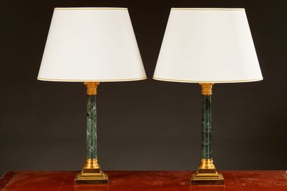 Vaughan designs. Pair of column lamps with...