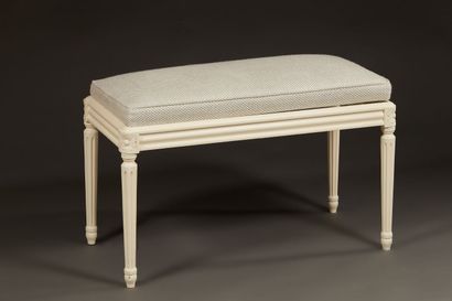 Louis XVI style bench in cream lacquered...