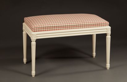 Louis XVI style benches in cream lacquered...