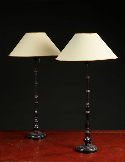 Vaughan designs. A pair of column lamps in...