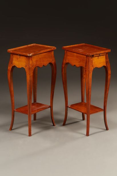 Pair of small Louis XV style wooden tables...