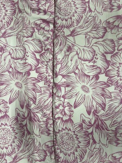 Pair of large curtains in cotton printed...