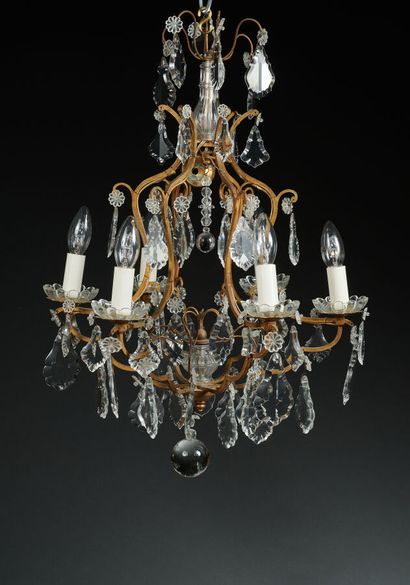 Cage chandelier Louis XV style with six lights...