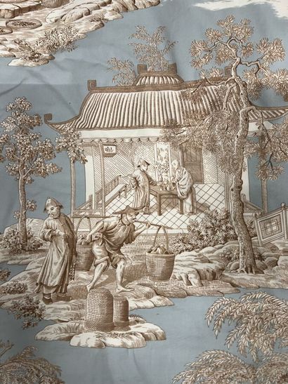 null Manuel Canovas, Tortuga, blue and brown colors. Bedcovering in toile de Jouy
Size...