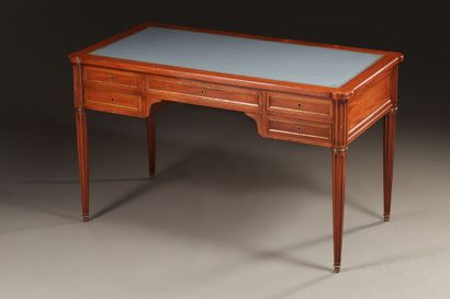 Louis XVI style pedestal desk in mahogany...