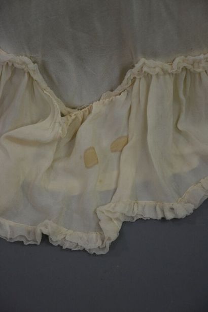 null LOT de vêtements de jour vers 1900 dont :
1- Corsage monté sur coton beige avec...