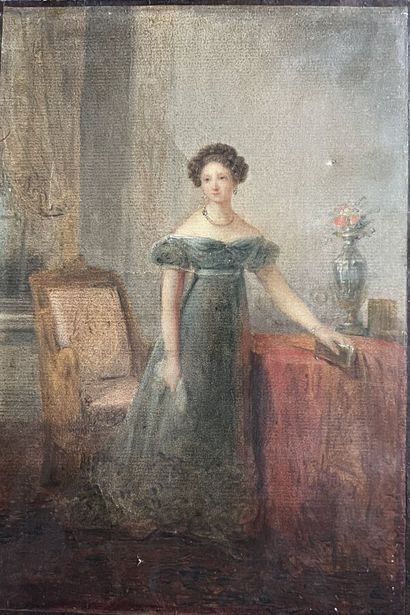 null Ecole FRANCAISE du début du XIXe siècle - Epoque Empire
Portrait de femme en...