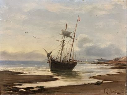 Renato DE MARTINO (XIX-XX)
Boat on the shore
Oil...