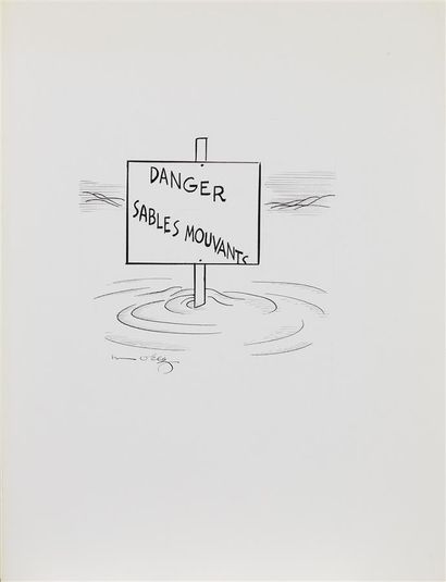 null Henri MOREZ (1922-2017)
Danger, quicksand
Black ink, signed lower left 
32,5...