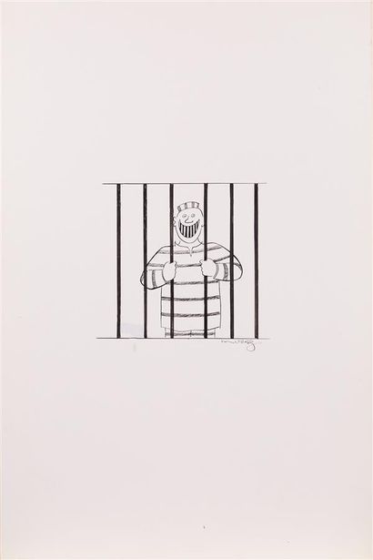 Henri MOREZ (1922-2017)
Le sourire du prisonnier
Encre...