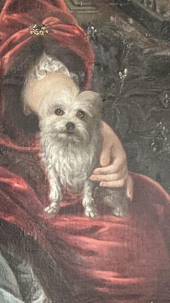 null École du XVIIIe siècle
Portrait de femme au chien, princesse de Conti, fille...