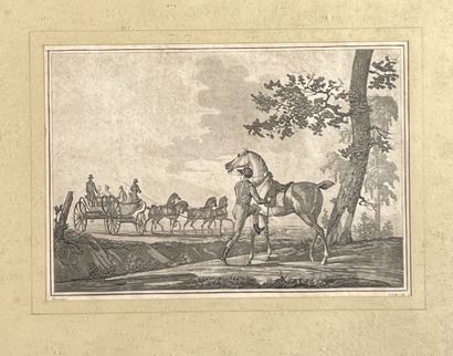 After Vernet, black engraving by Levaché,...