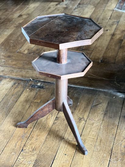 Small octagonal tripod side table in natural...