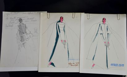 null JACQUES HEIM très important lot de dessins - Robes de mariées - Années 70

Le...
