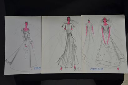 null JACQUES HEIM très important lot de dessins - Robes de mariées - Années 70

Le...