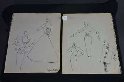 null Lot de dessins et gravures haute Couture 1950 et 60

1- Ensemble de trois planches...