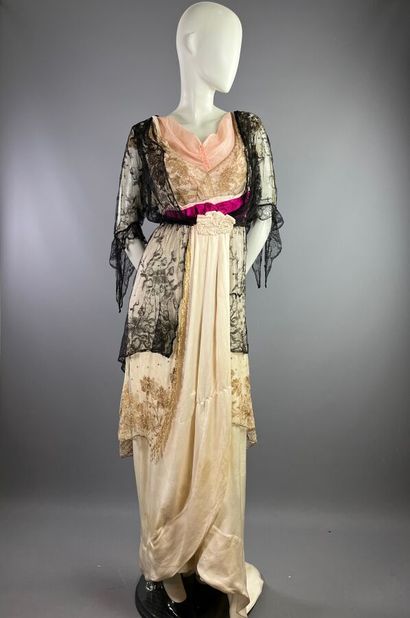 ROIZOT SOEURS Paris Evening dress in satin...