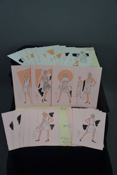 null Lot de dessins et gravures haute Couture 1950 et 60

1- Ensemble de trois planches...