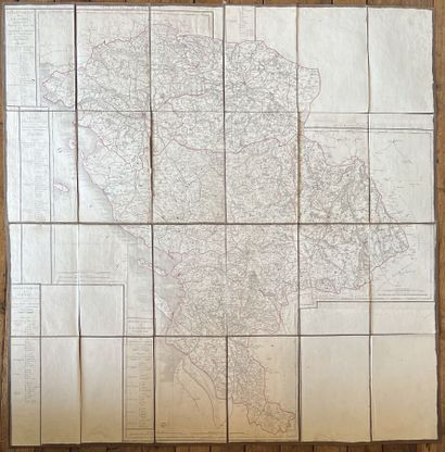 null Large folding map of the departments of Loire, Vendée, Vienne and Charente....