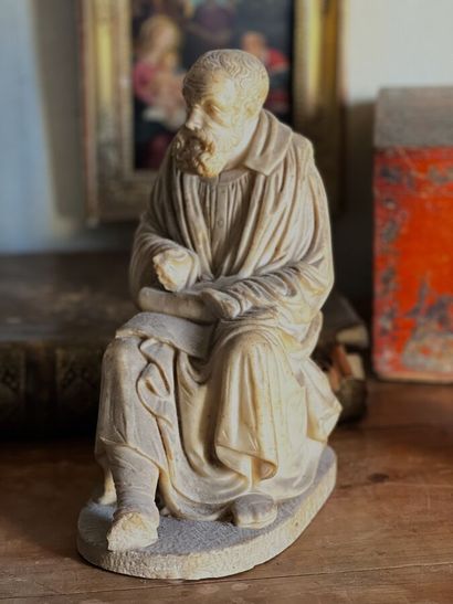 Alabaster sculpture representing a seated...