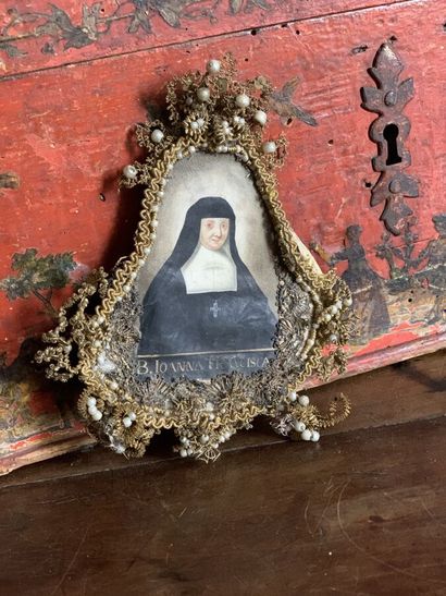 null School XIX century
Portrait of the Saint Joanna Francisca
Miniature surrounded...