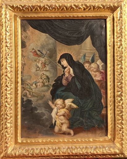 null 17th century FRENCH school
Virgin Mary crying and praying before the sufferings...