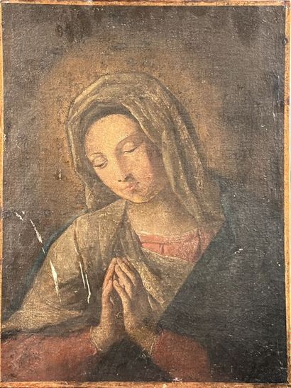 null 17th century FRENCH school
Virgin in prayer
Oil on canvas (lining and restorations,...