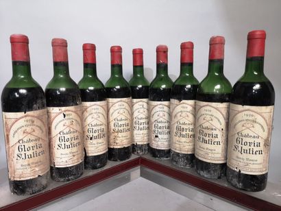 9 bottles Château GLORIA - Saint Julien 1959...