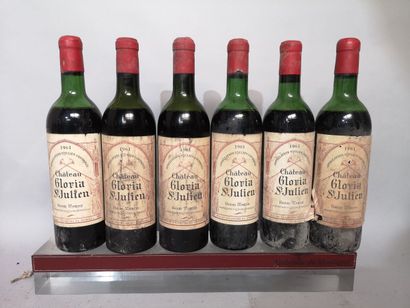 6 bottles Château GLORIA - Saint Julien 1961...