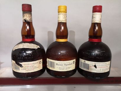 null 3 bottles 70cl GRAND MARNIER 1 Cordon Jaune and 2 Cordon rouge of which 1 from...