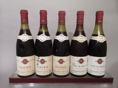 null 5 bottles REMOISSENET Père & Fils 1972 3 FLEURIE and 2 BROUILLY Labels slightly...