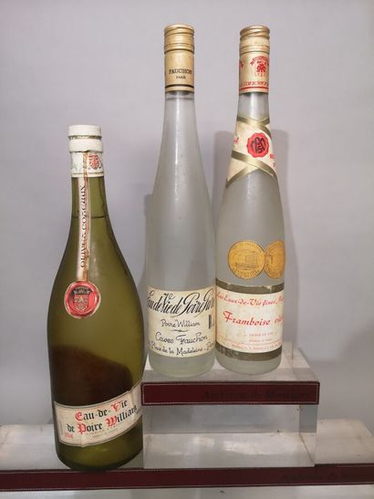 3 bottles of EAUX de VIE Années 70' Williams...
