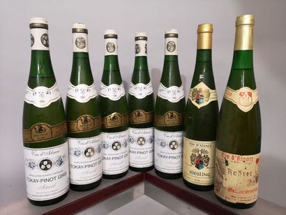 7 bouteilles ALSACE DIVERS 5 RIESLING 1996...