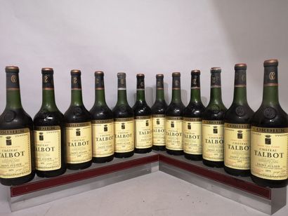 null 12 bouteilles Château TALBOT - 4ème Gcc Saint Julien 1975 Étiquette légèrement...