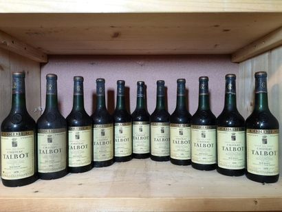 null 11 bouteilles Château TALBOT - 4ème Gcc Saint Julien 1970 Étiquettes légèrement...