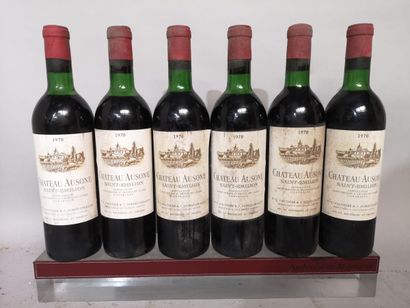 null 6 bouteilles Château AUSONE - 1er Gc Saint Emilion 1970 Étiquettes légèrement...