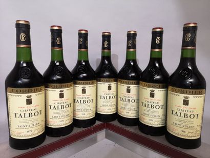 null 7 bouteilles Château TALBOT - 4ème Gcc Saint Julien 1978