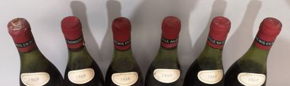 null 6 bouteilles VOLNAY "Caillerets" Tête de Cuvée - Bernard DELAGRANGE 1969 Étiquettes...