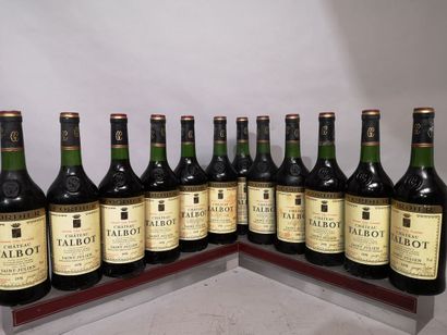 null 12 bouteilles Château TALBOT - 4ème Gcc Saint Julien 1978 Étiquettes légèrement...