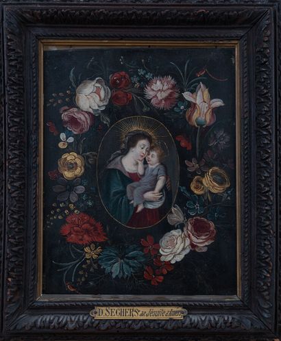 null attribué à Andries DANIELS (vers 1580 - après 1640)
Vierge à l'Enfant entourée...
