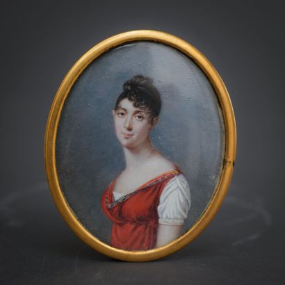 null Ecole FRANCAISE du début du XIXeme siècle
Portrait de femme en buste de trois...