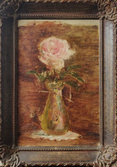 null Ecole FRANCAISE du XIXe siècle
Etude d'une rose dans un vase
Huile sur toile...