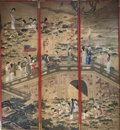 CANTON CHINA 19th century
Three paintings...