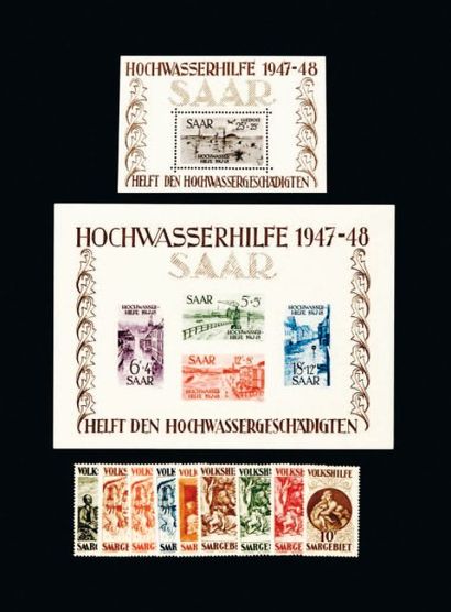 null Sarre. Classeur contenant des timbres-poste émis à partir des années 1920, comprenant...